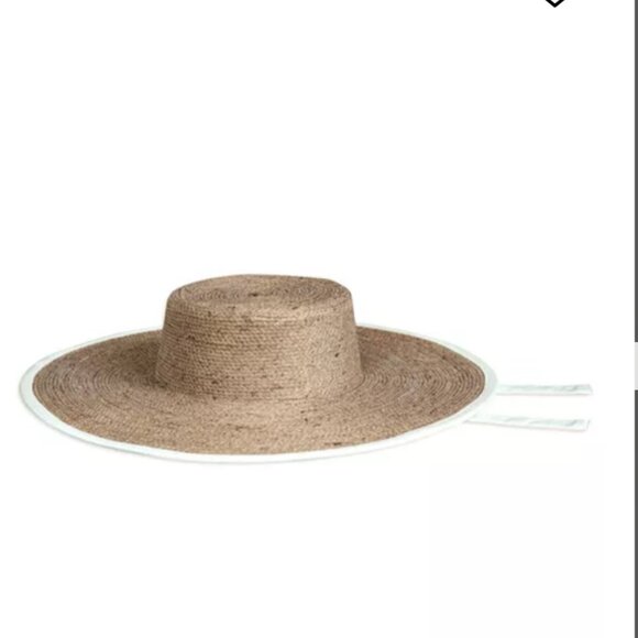 Brunna.co Lolo Wide-brim Jute Boater Hat in Natural Beige Retail $110 NWT - Picture 2 of 4